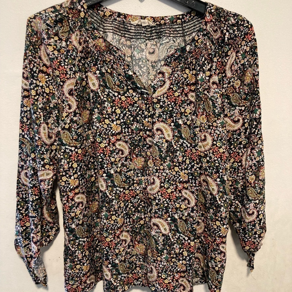 Krazy Kat floral v-neck 3/4 sleeve blouse size XLP